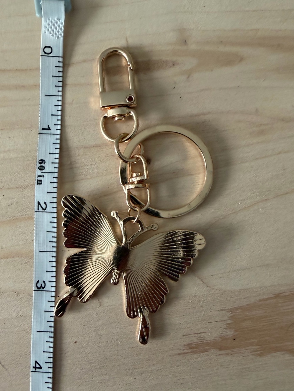 Gold Butterfly Crystal Keychain Charm - Picture 4 of 4
